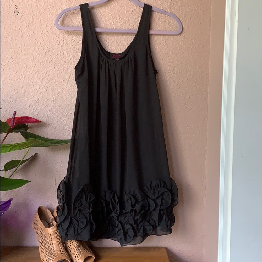 Black ruffled dress